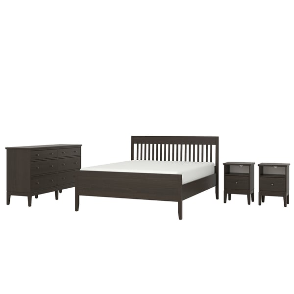 IDANÄS أثاث غرفة نوم، طقم من 4, بني غامق, ‎160x200 سم‏