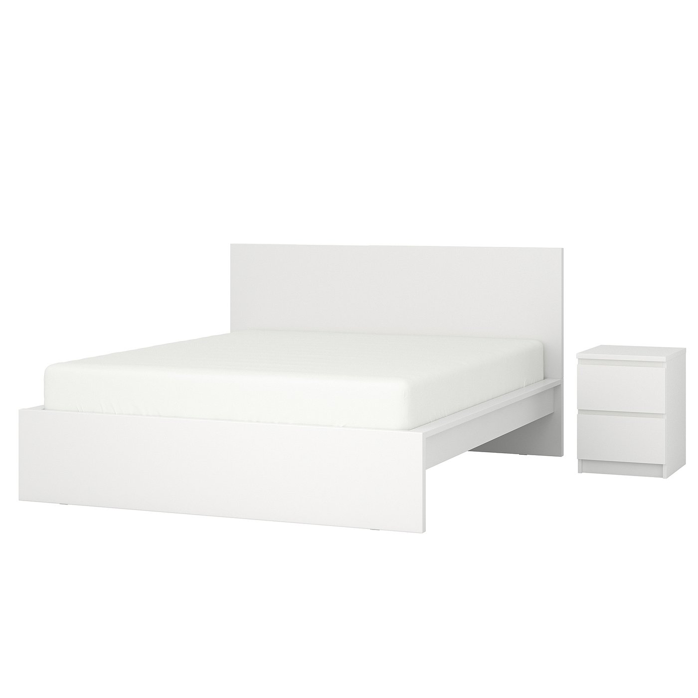 MALM マルム ベッドルーム家具2点セット, ホワイト, 160x200 cm