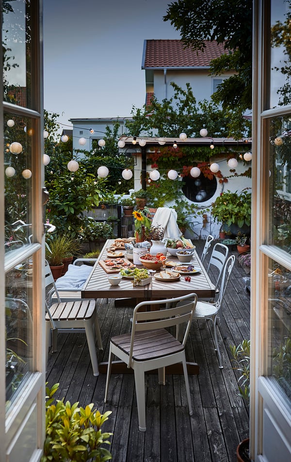 NORRMANSÖ طاولة، خارجية, سنط, ‎220x100 سم‏