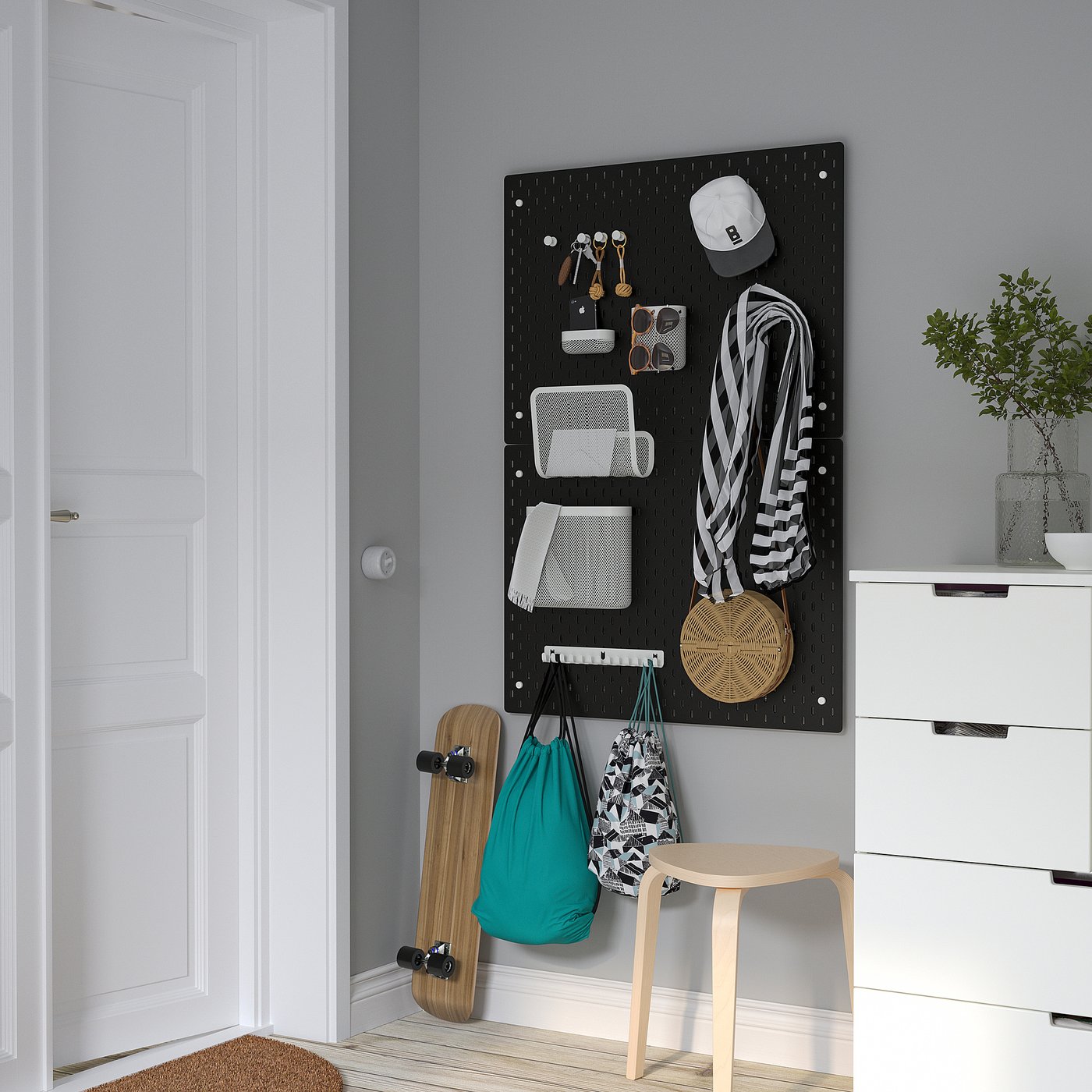 の*様 IKEA SKÅDIS スコーディス　有孔ボード4枚まとめ売り SKÅDIS スコーディス 有孔ボードコンビネーション, ブラック