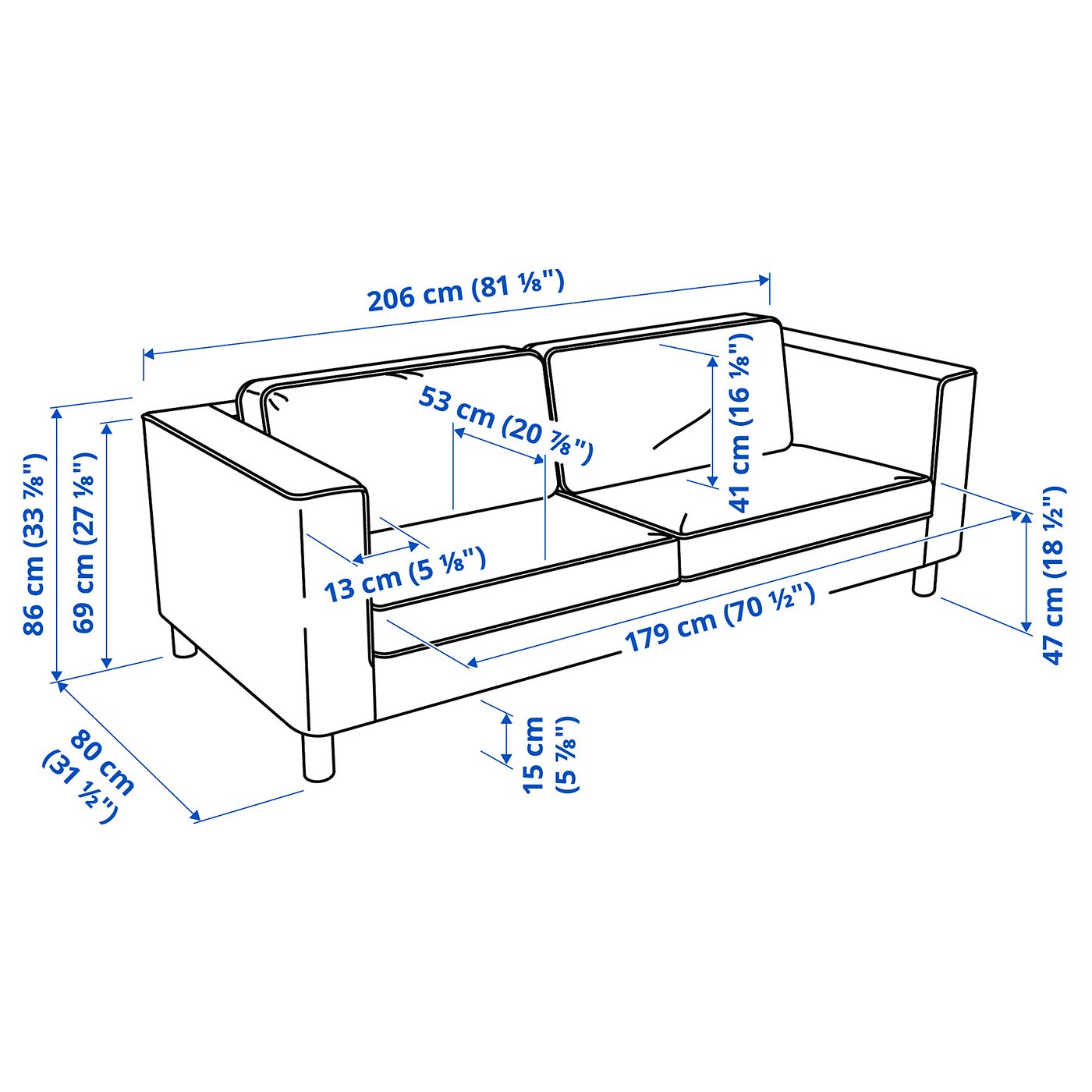 IKEA PÄRUP ペルプ 3人掛けソファカバー フリードトゥナ ソファー PÄRUP ペルプ カバー 3人掛けソファ用, フリードトゥナ グレー