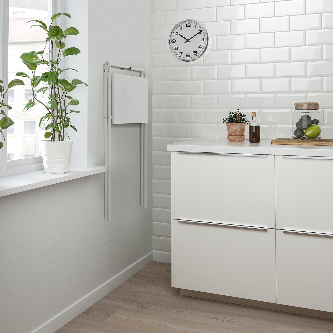 IKEA 壁掛け式吊りテーブル　白　折りたたみ　イケア　シンプル　モダン IKEA - 専用です！IKEA壁付け折り畳みテーブル の通販 by 練乳