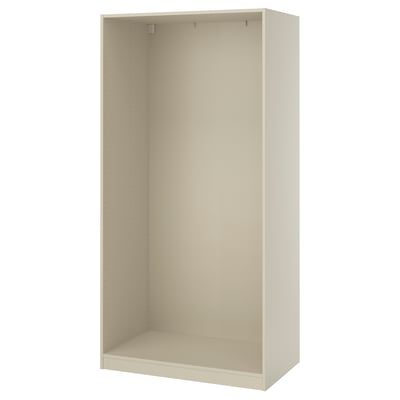 PAX هيكل دولاب ملابس, رمادي-بيج, ‎100x58x201 سم‏