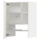 A white METOD kitchen cabinet. It multiple adjustable shelves and a modern design.