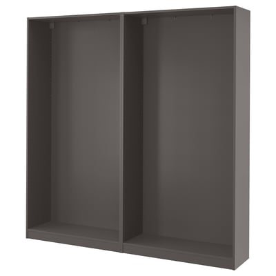 PAX هيكلي دولاب ملابس, رمادي غامق, ‎200x35x201 سم‏