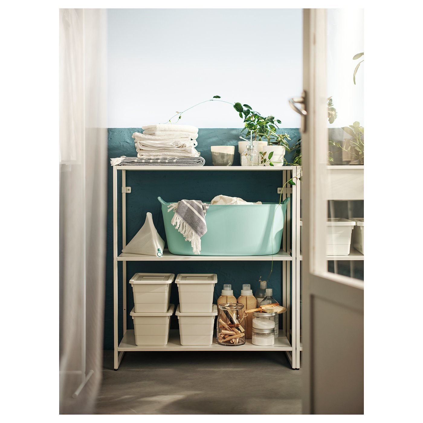 JOSTEIN ヨースタイン シェルフユニット, 室内/屋外用/メタル ホワイト