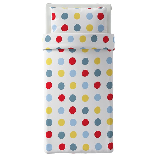 BRUKSVARA บรุคส์วอร่า ชุดเครื่องนอน 3 ชิ้น, หลากสี/ลายจุด, 150x200 ซม.