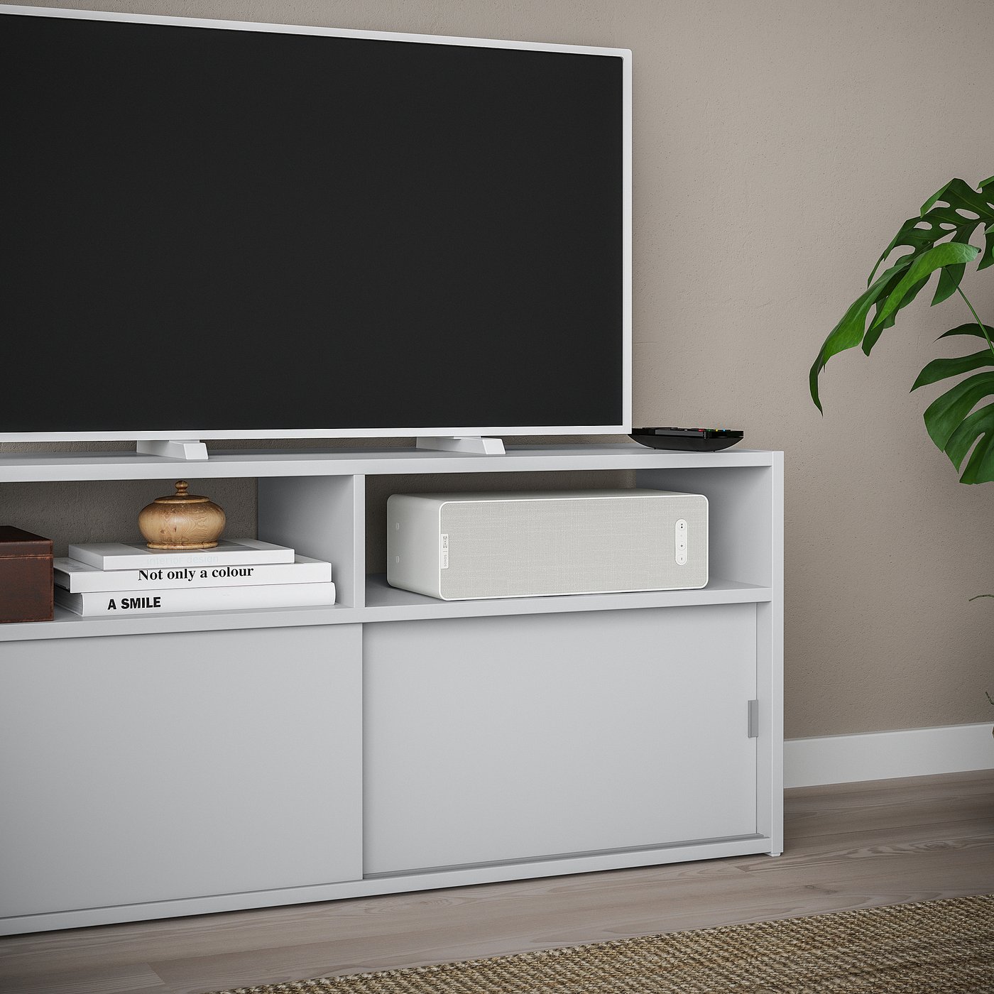 SPIKSMED スピクスメッド テレビ台, ライトグレー, 97x32 cm - IKEA
