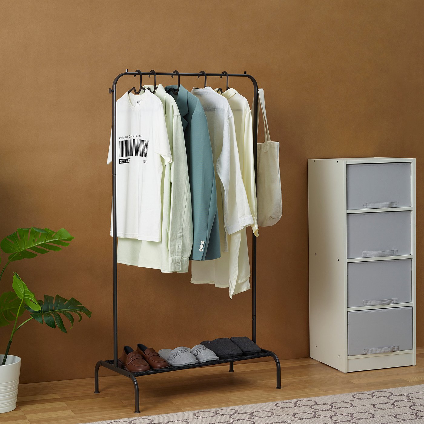 IKEA TURBO ハンガーラック TURBO トゥルボー 洋服ラック, ブラック 室内/屋外用, ブラック