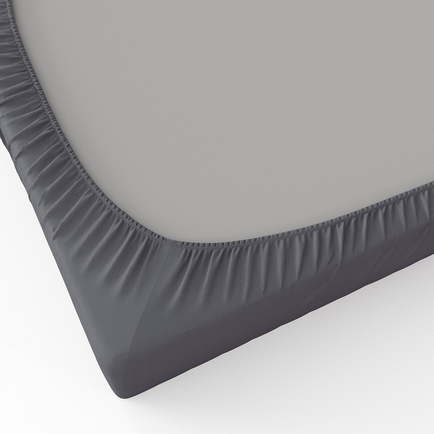 BRUKSVARA ブルクスヴァーラ ボックスシーツ, ダークグレー, 90x200 cm