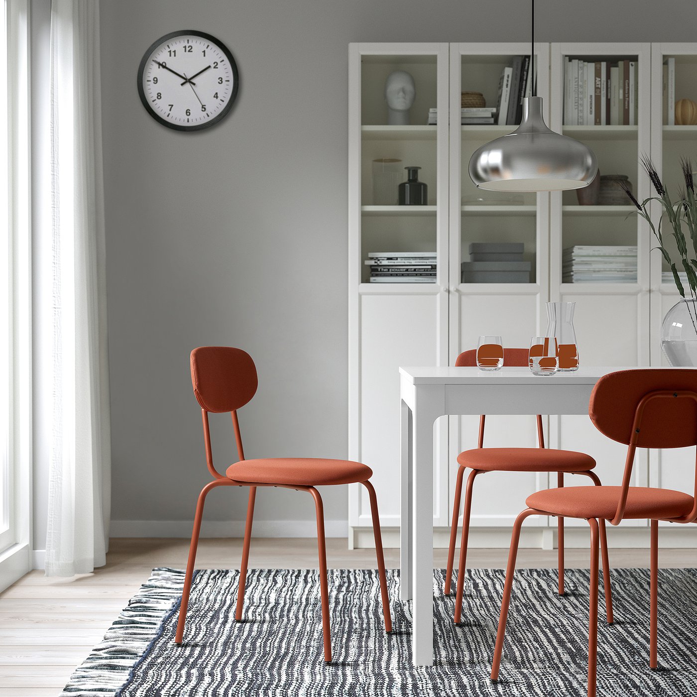 IKEA イケア　オスタノ チェア　レッドブラウン 2脚セット ÖSTANÖ オスタノ チェア, レッドブラウン レマルン/レッド