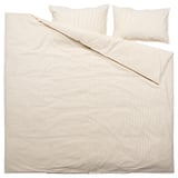 BERGPALM غطاء لحاف و ٢ غطاء مخدة, أصفر/ أبيض/مخطط, ‎240x220/50x80 سم‏