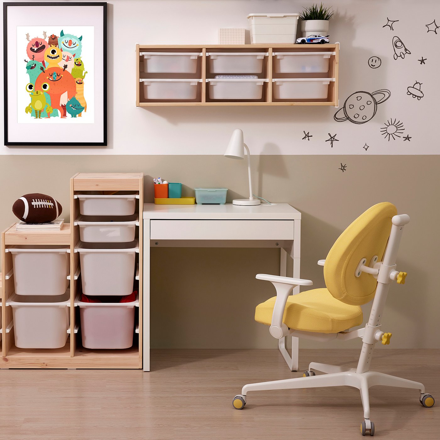 【★san★】IKEA 学習机 MICKE　椅子 ÖRFJÄLL MICKE/ÖRFJÄLL ミッケ/オルフィエル デスク&チェア, ホワイト
