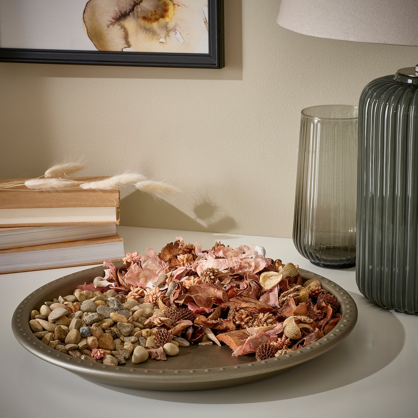 BLODOLVON ブロードルヴォン キャンドル皿, グレー, 34 cm - IKEA