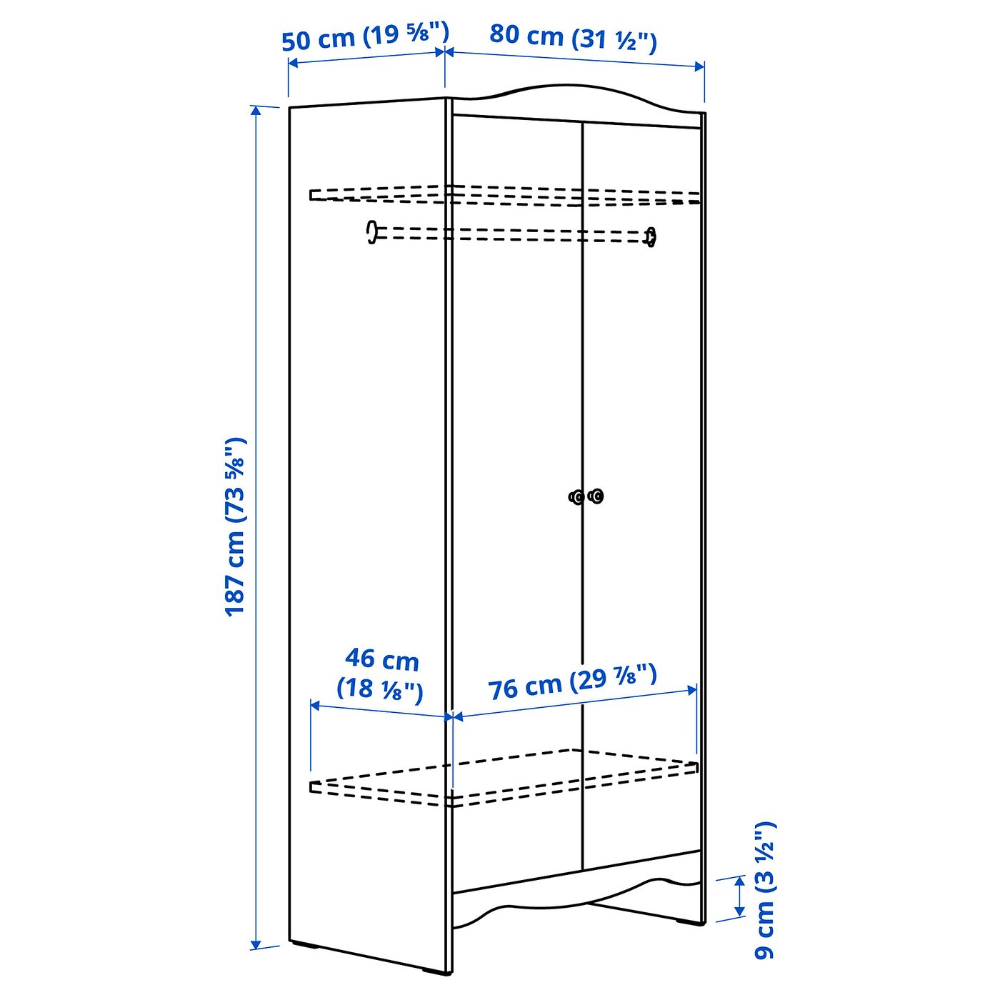 IKEA SMÅGÖRA ワードローブ 60x55x180cm 引き取り限定 IKEA SMÅGÖRA ワードローブ 60x55x180cm 引き取り限定