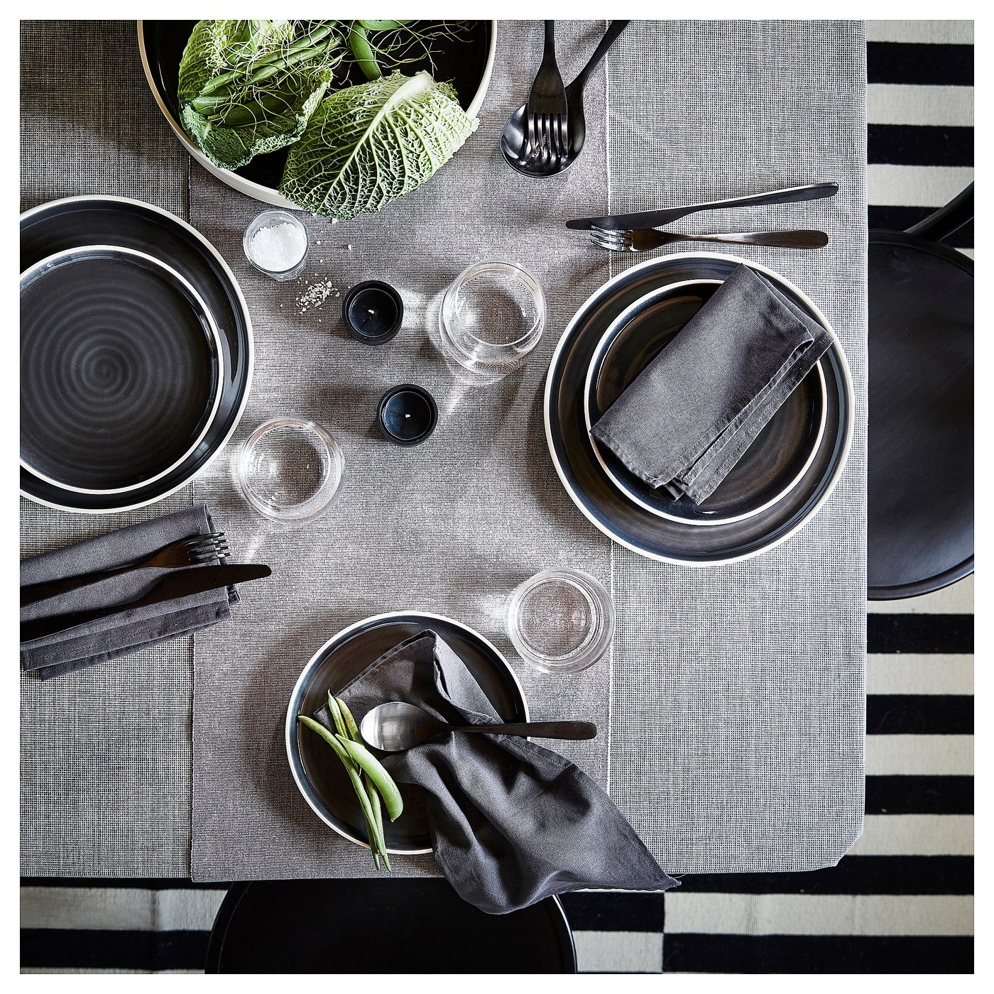 m*様 IKEA ストックホルム 2025 カトラリー24点セット, ブラック STOCKHOLM 2025 ストックホルム 2025 カトラリー24点セット