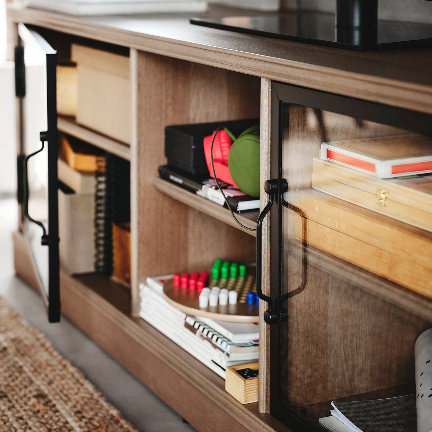 LANESUND ラーネスンド テレビ台, グレーブラウン, 161x47x55 cm - IKEA