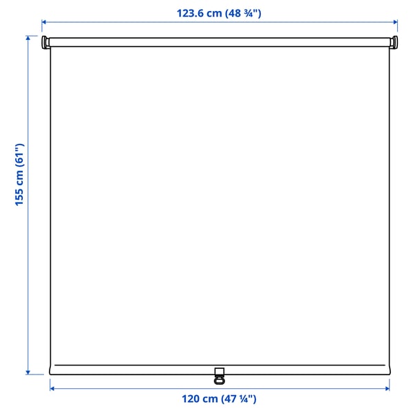 FÖNSTERBLAD เฟินส์เตร์บลอด ม่านม้วนทึบแสง, ขาว, 120x155 ซม.