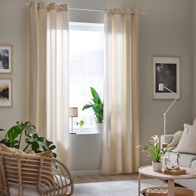MOALINA زوج ستائر, بيج, ‎145x300 سم‏