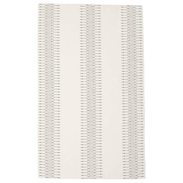 TUVIRIS tablecloth, beige, rectangular with striped pattern, 100% recycled polyester.
