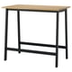 MITTZON compact rectangular conference table - wood top, black metal legs, sit/stand with footrest