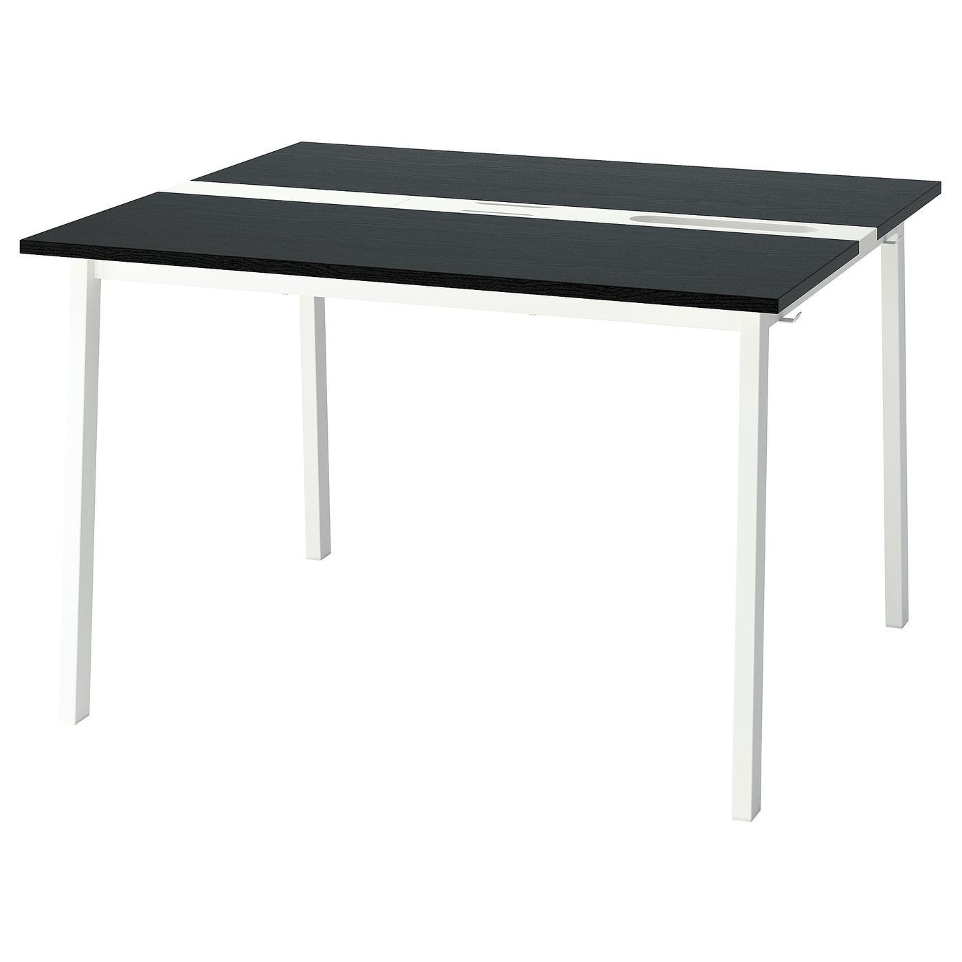 MITTZON conference table, black stained ash veneer/white