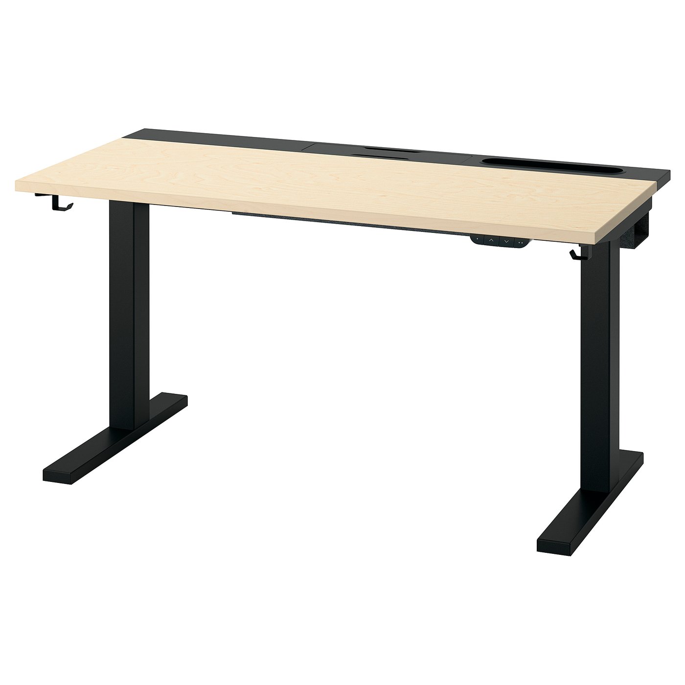 IKEA 昇降式デスク120×80 ブラック MITTZON ミッツォーン デスク 昇降式, 100V ブラックステイン