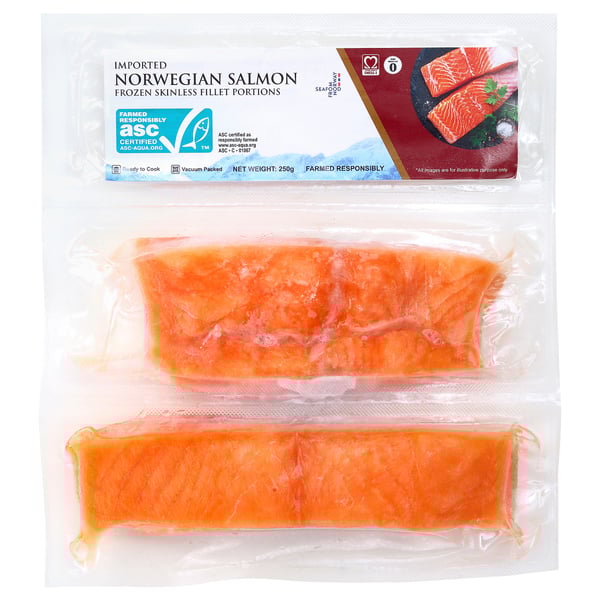  Salmon fillet, frozen, ASC certified, 250 g