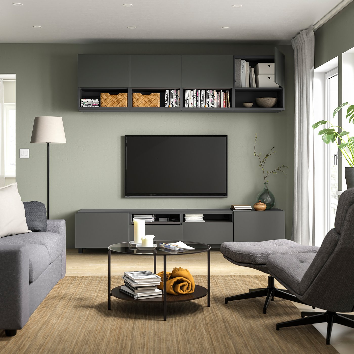 IKEA BESTA ベストー　グレー テレビボード TV ダークグレー BESTÅ ベストー テレビ台, ダークグレー シンドヴィーク/ラップ