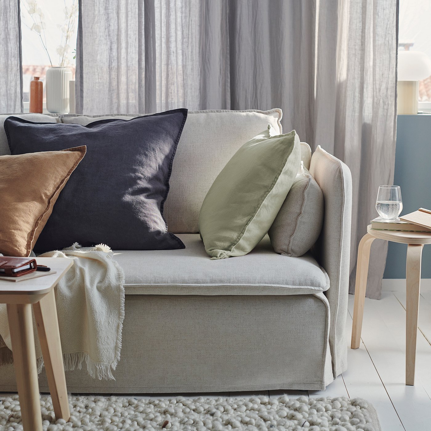 DYTÅG ディトーグ カーテン2組(4枚), グレーグリーン イケア IKEA カーテン1組 グレーグリーン 145x250cm m20552892