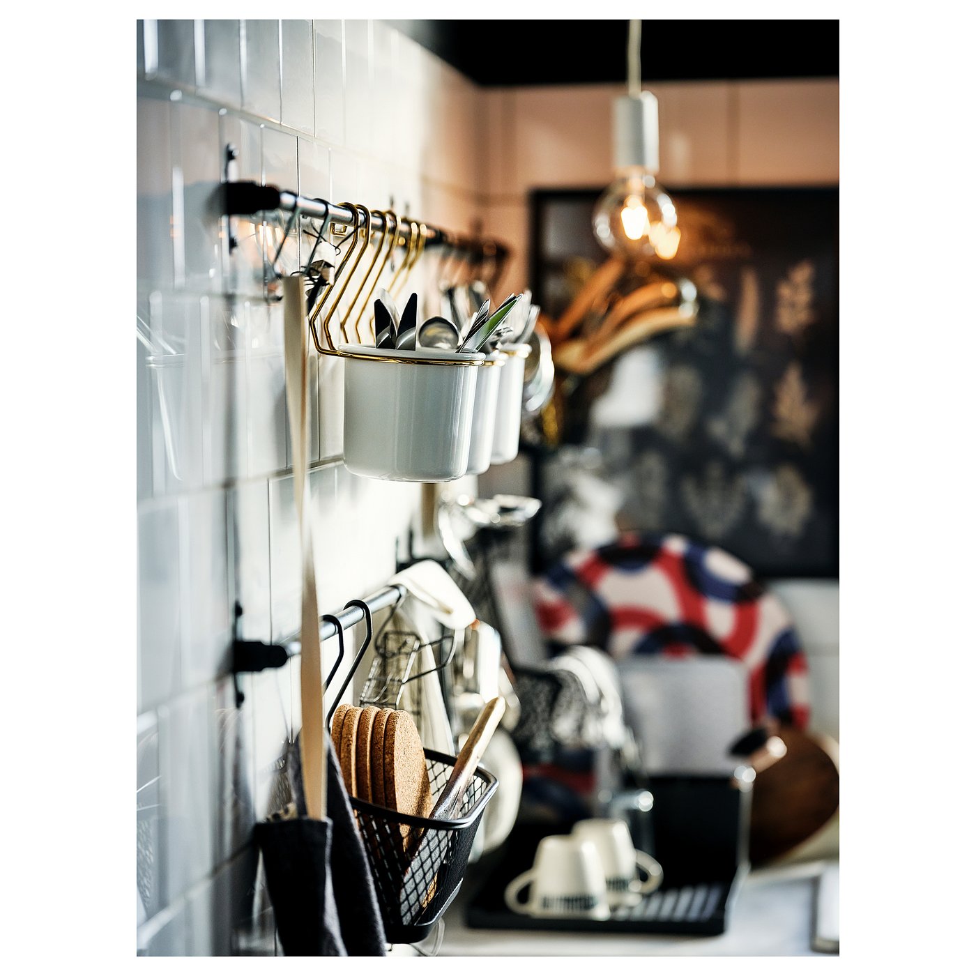 【あ。】小物入れ HULTARP フルタルプ 小物入れ, ホワイト/黄銅色 ポリッシュ, 14x16 cm