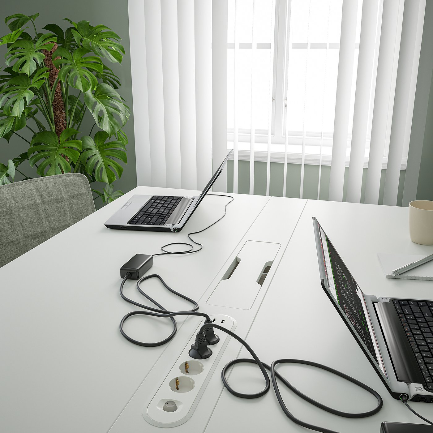 MITTZON ミッツォーン 会議用テーブル, ホワイト, 140x108x75 cm - IKEA