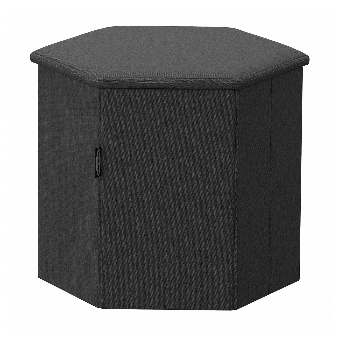 KJUGE シューゲ プーフ 収納付き, クニーサ ダークグレー - IKEA