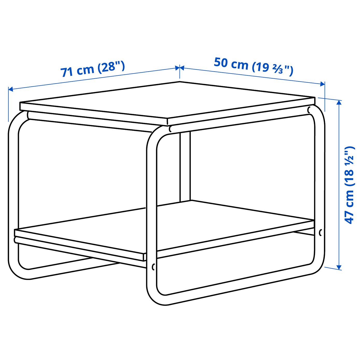 BAGGBODA バッグボーダ サイドテーブル, ホワイト, 71x50 cm - IKEA