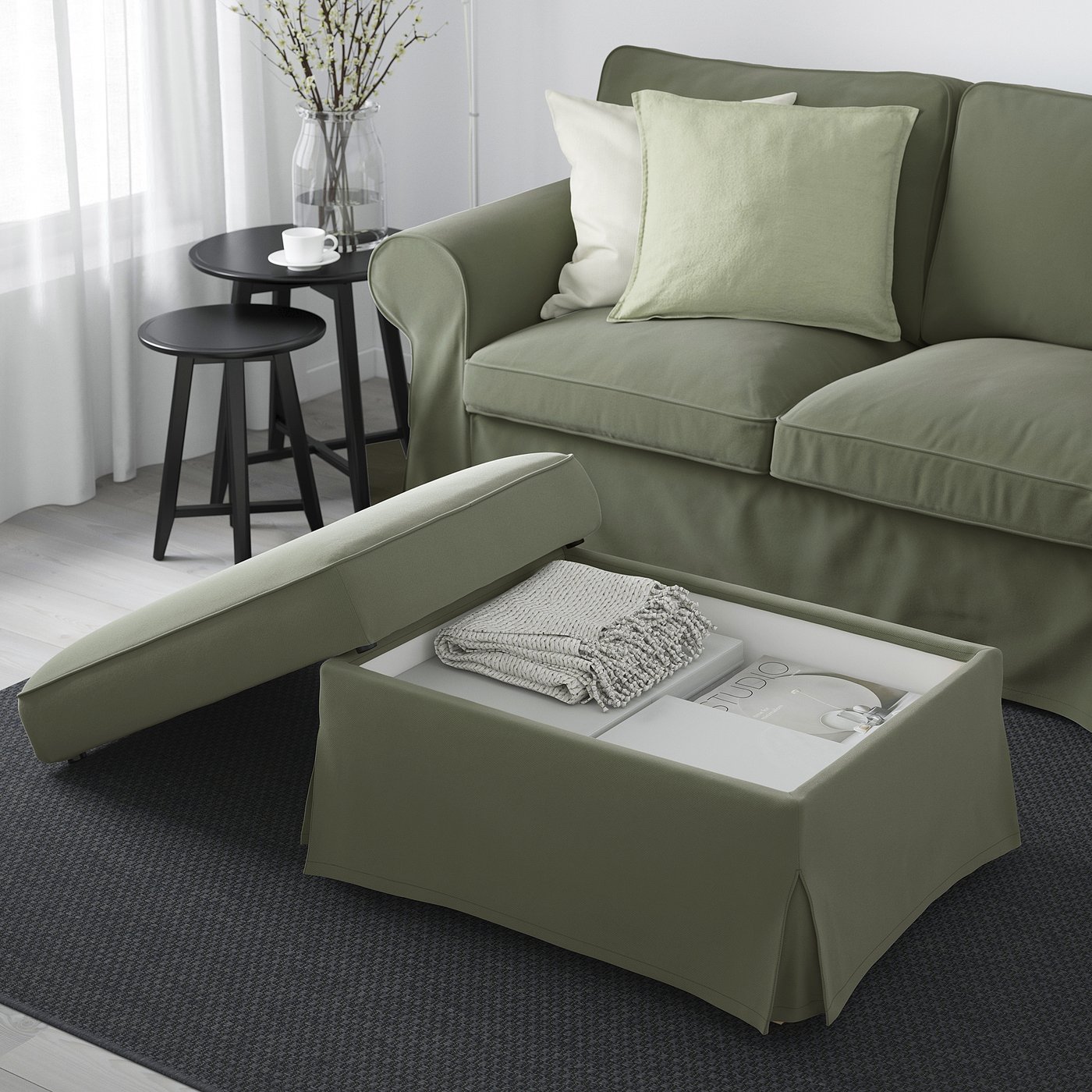 IKEAソファ EKTORPエークトルプ EKTORP エークトルプ 3人掛けソファ, ハーケボ ダークグレー - IKEA