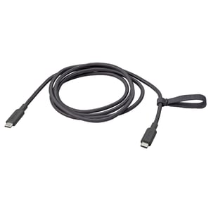 RUNDHULT كيبل USB-C to USB-C, رمادي غامق, ‎1.5 م/100 واط‏