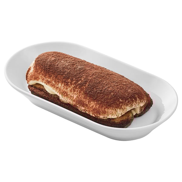 A dessert: tiramisu, a layered italian treat with cream and coffee-flavored biscuits.