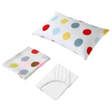 BRUKSVARA บรุคส์วอร่า ชุดเครื่องนอน 3 ชิ้น, หลากสี/ลายจุด, 150x200 ซม.