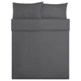 NATTJASMIN นัตต์ยัสมิน ปลอกผ้านวม+ปลอกหมอน 2 ใบ, เทาเข้ม, 200x200/50x80 ซม.