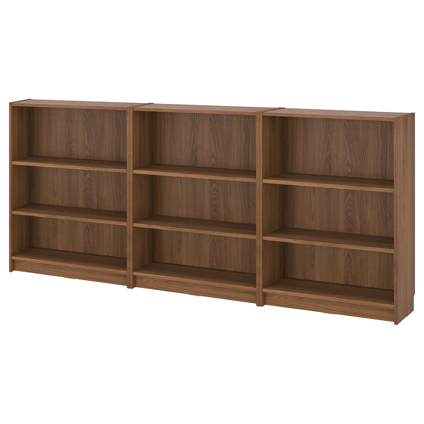 【引取り限定】IKEAビリー本棚(ウォルナット)2台セット BILLY ビリー 本棚コンビネーション 追加ユニット付き, ブラウン