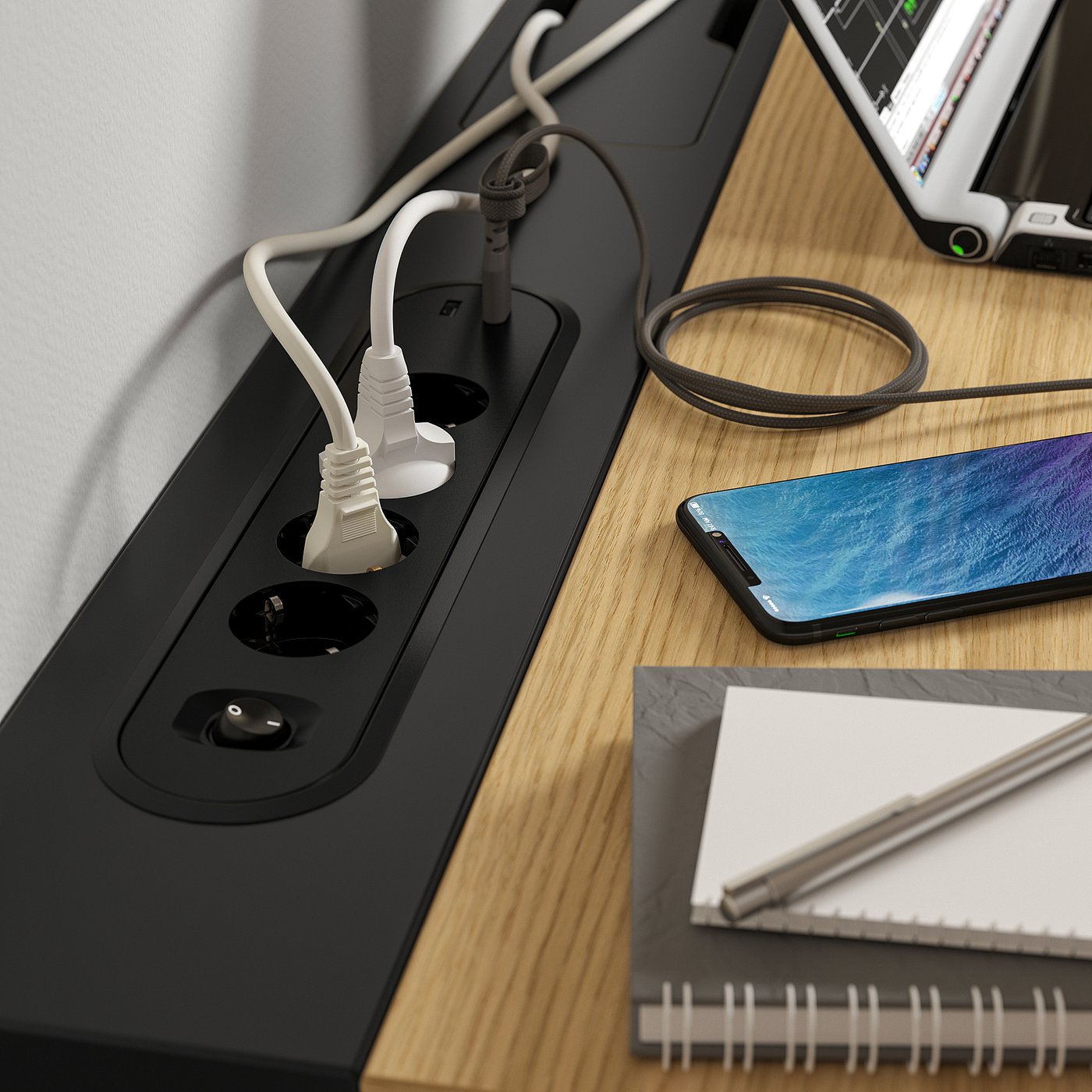 MITTZON ミッツォーン デスク, オーク材突き板/ブラック, 120x80 cm - IKEA