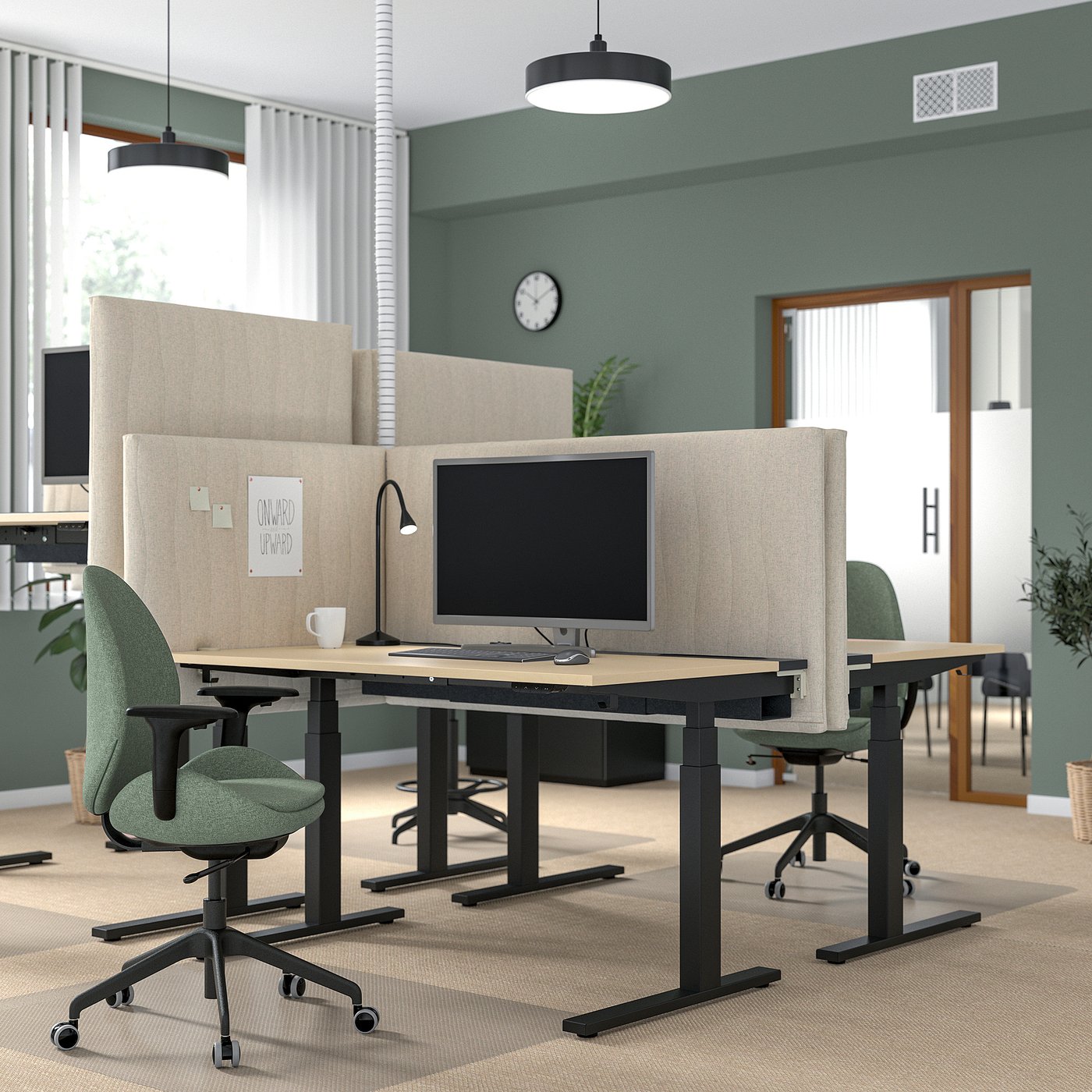 【美品】イケアMITTZON ミッツォーン デスク電動 昇降式, 140x80 MITTZON ミッツォーン デスク 昇降式, 100V ホワイト, 140x80 cm