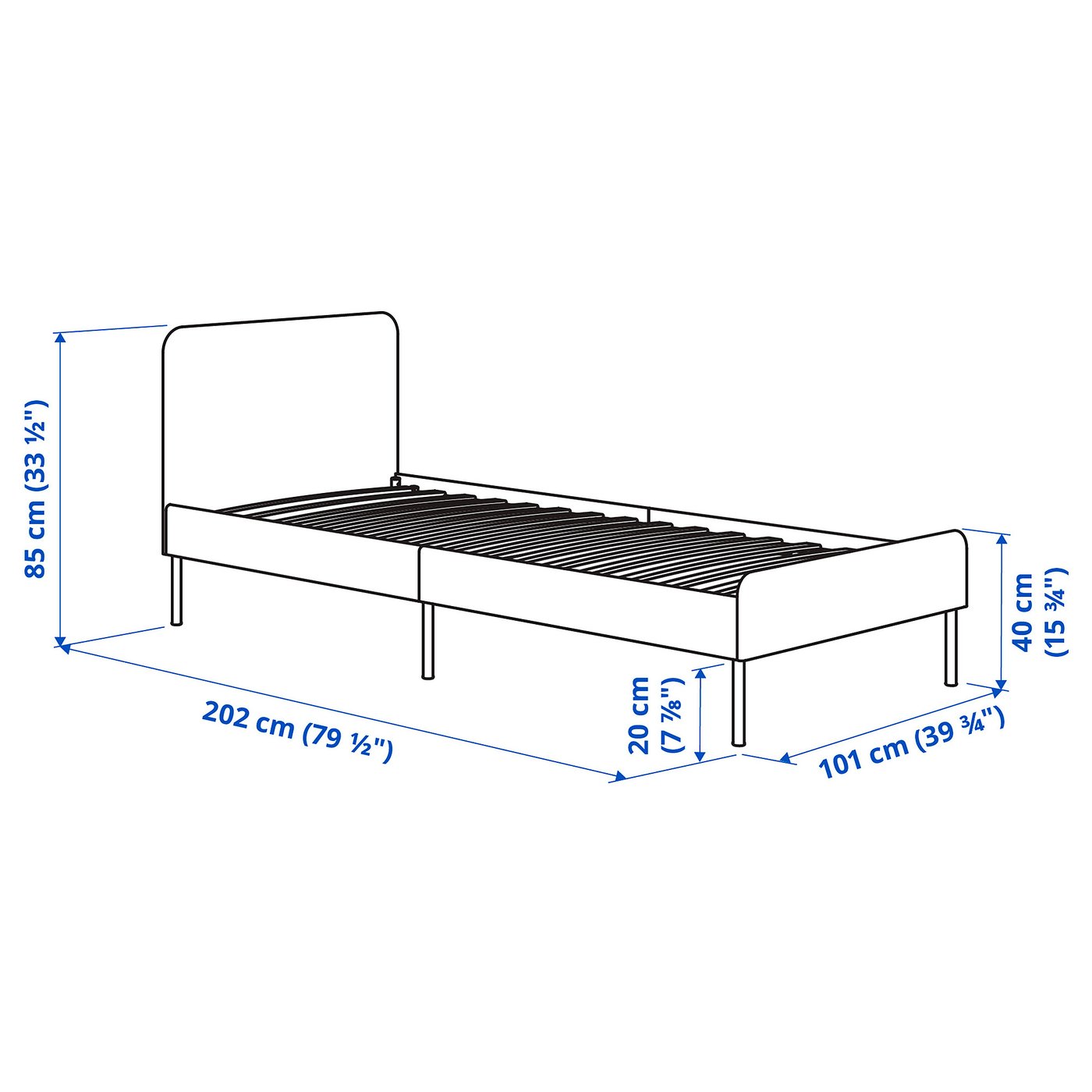 専用‼️(((2個セット)))IKEA SLATTUM スラットゥム SLATTUM upholstered bed frame, Vissle dark gray, Twin - IKEA