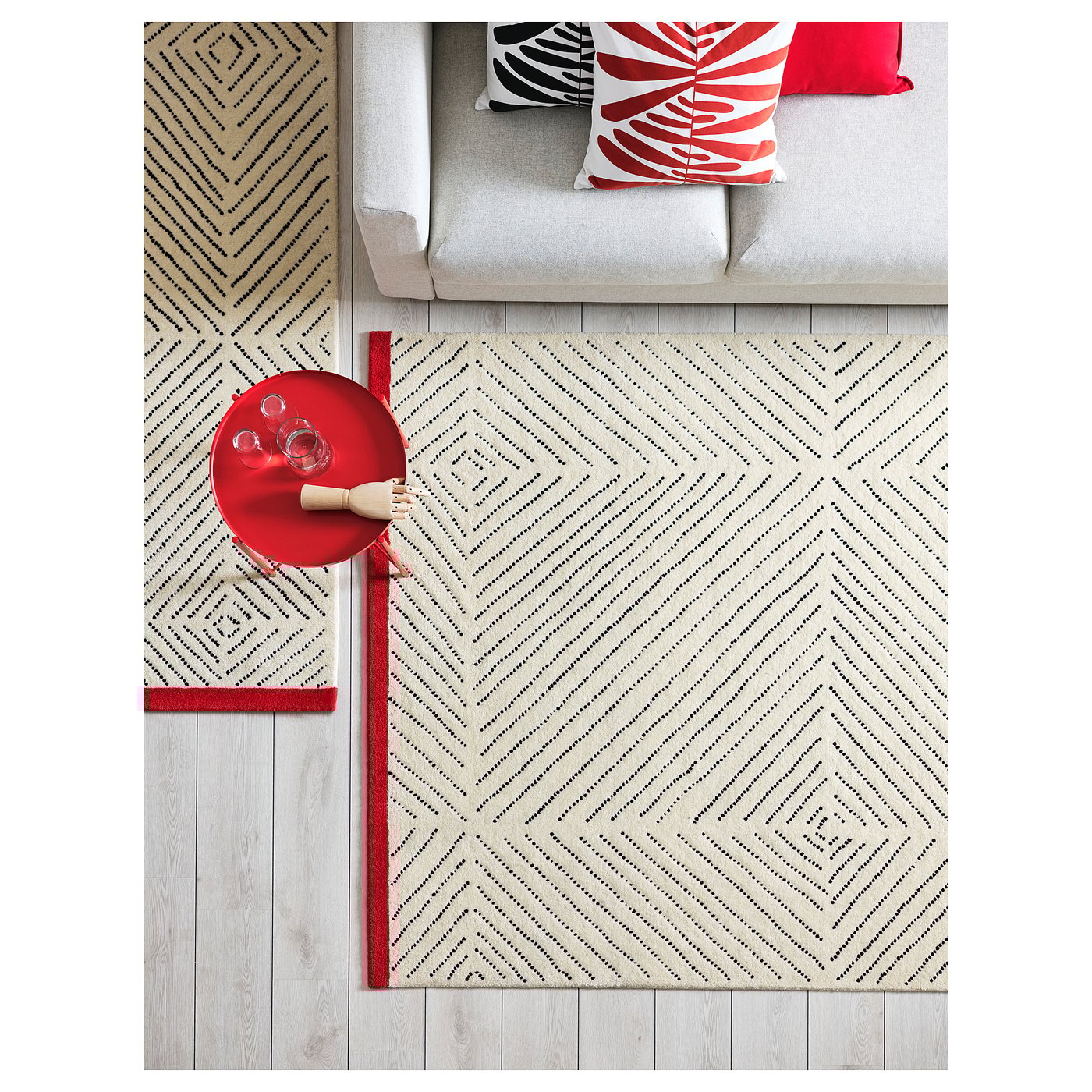 UNDERVISNING ウンデルヴィスニング ラグ パイル短, オフホワイト