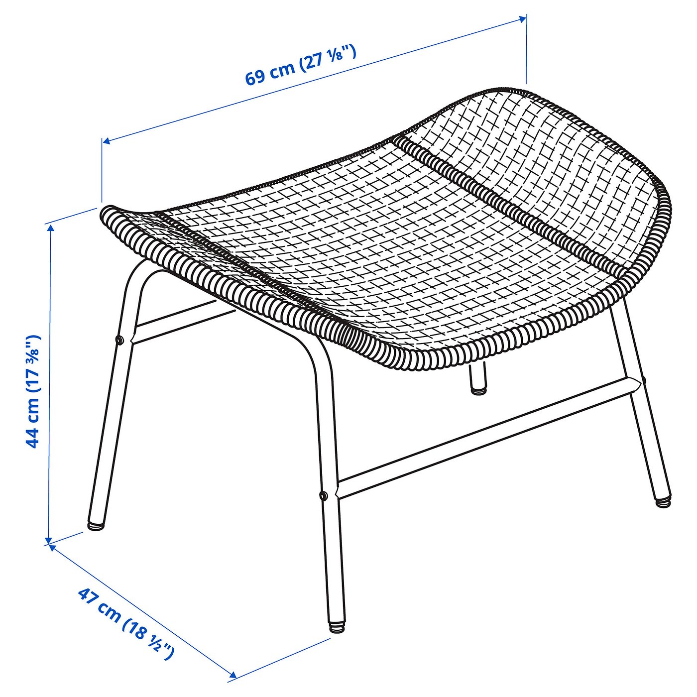 【IKEA】イケア ラタンオーバル型オットマン フットスツール・プーフ（籐）の通販 - IKEA