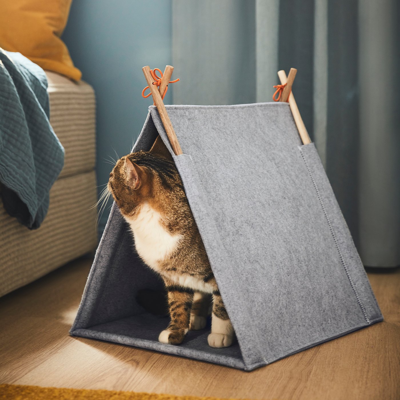 UTSÅDD ウートソッド キャットハウス, グレー/フェルト - IKEA