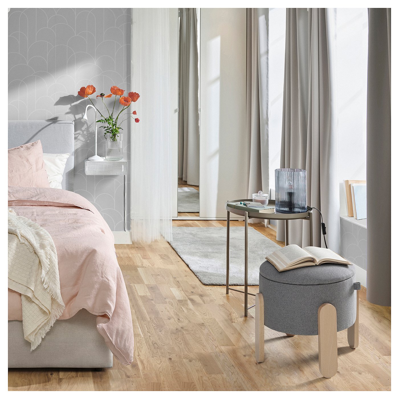 FÖRLUNDA フォルルンダ プーフ, 収納付き/トネルード グレー - IKEA