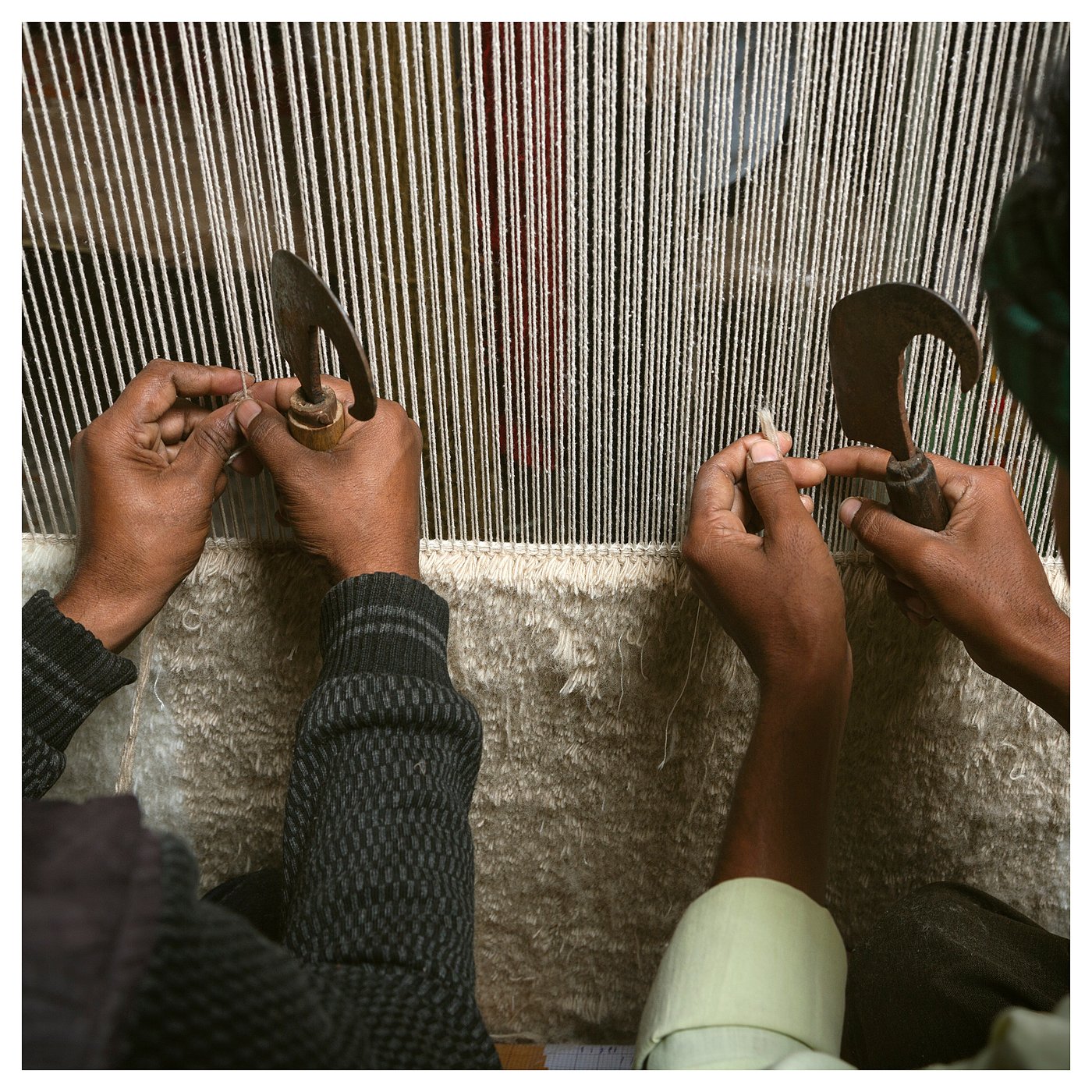 AXHAVREN アクスハーヴレン シャギーラグ, ベージュ/ハンドメイド