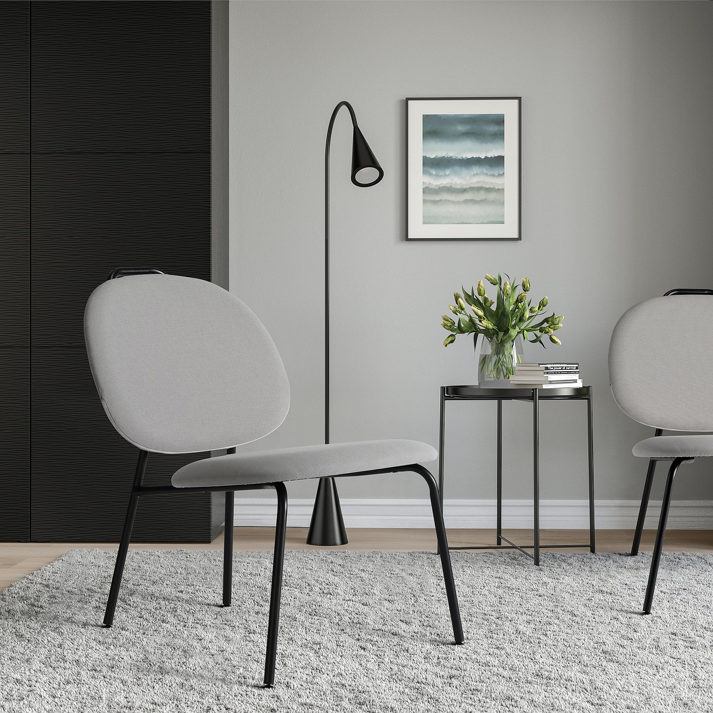 GÄVLE ジェーブレ イージーチェア, ディセロード グレー - IKEA