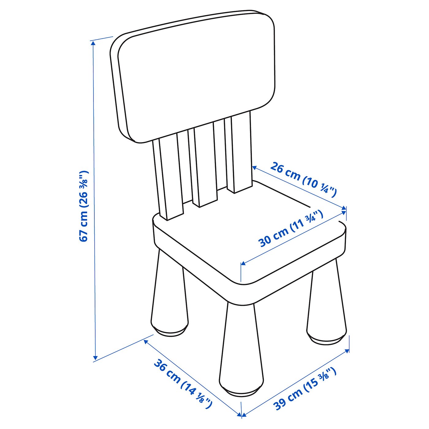 MAMMUT マンムット 子ども用チェア, 室内/屋外用, ホワイト - IKEA